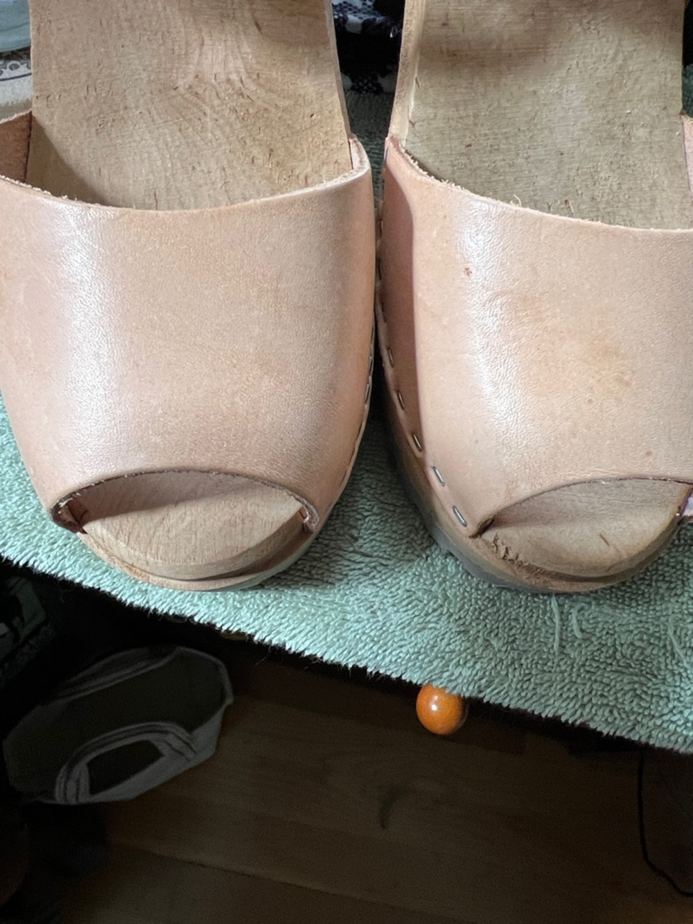 MIA Tan Mules with Perforated Design and Textured Soles - Picture 6 of 6